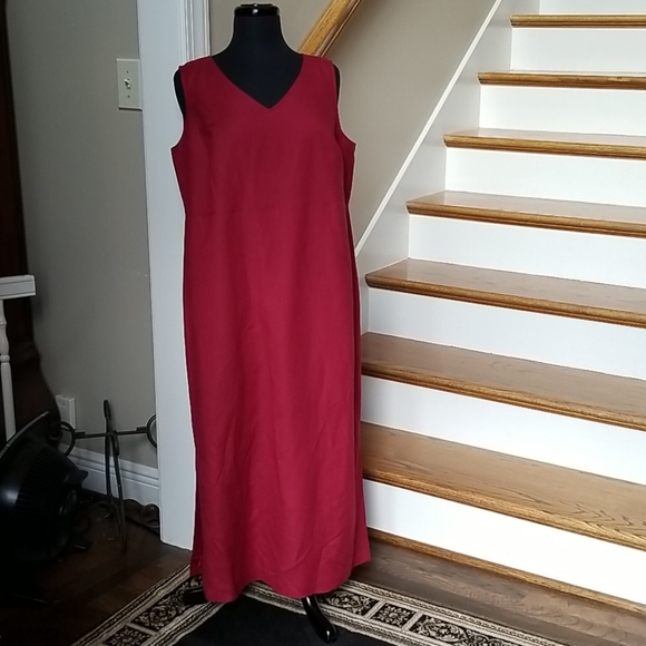 16 Womens Petite RED  long Dress Lined - Picture 2 of 13